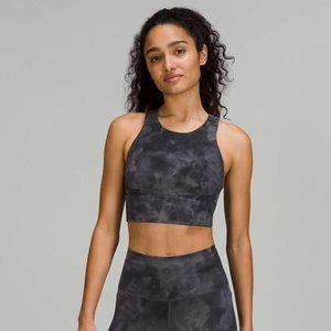 lululemon NWT Wunder Train Longline Bra -8- Diamond Dye Pitch Grey Graphite Grey